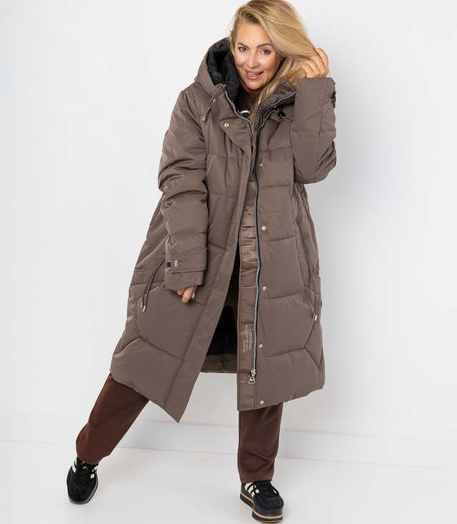 Iarna lungă strat matlasat SUZANA cald sacou PLUS SIZE