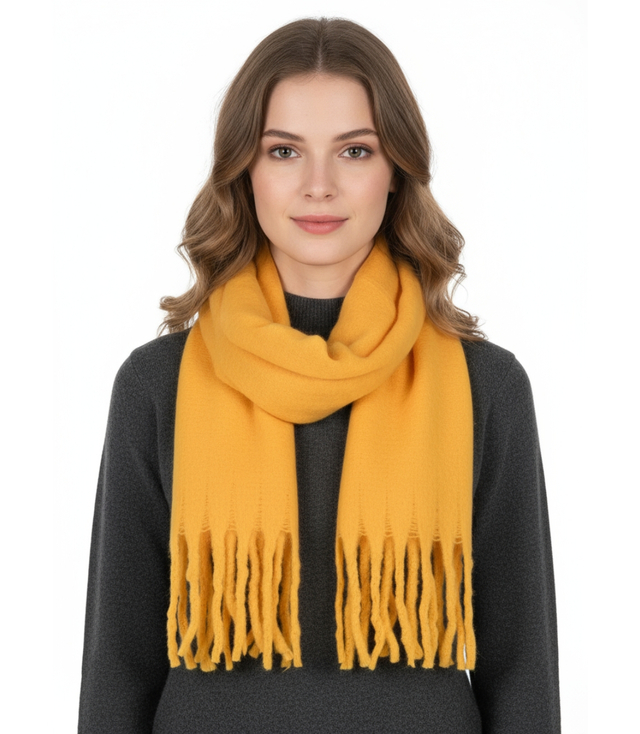Eșarfă groasă caldă cu franjuri AURORA