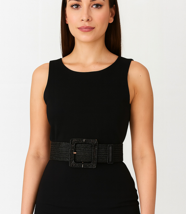 Curea împletită pentru femei cu cataramă mare