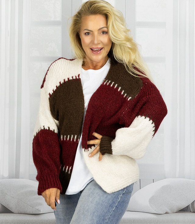 Cardigan scurt jumper descheiat dungi largi VALENTINA