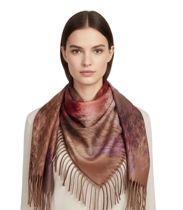 Eșarfă șal cu franjuri multicolore la modă